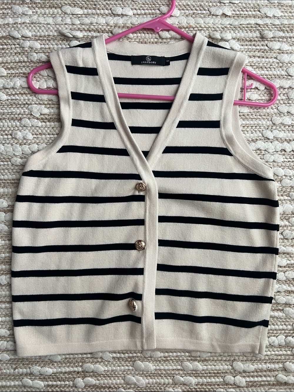 Lulusory Cream and Black Striped V-Neck Sweater Vest